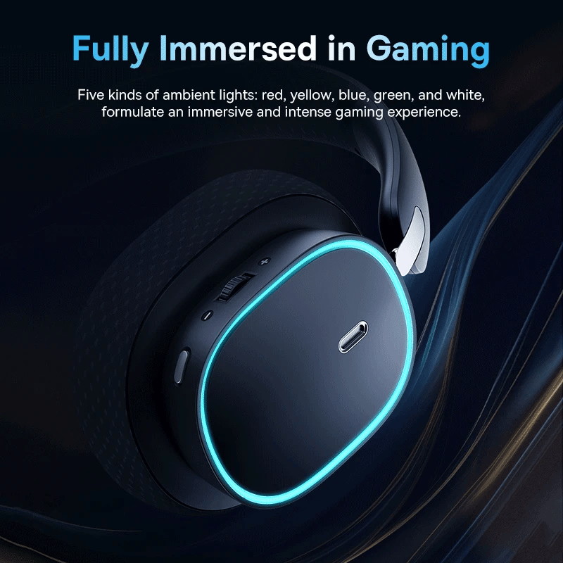 Baseus Gaming Headphones - Dual-Mode Wireless 40mm Driver, 40H Playback with ChatMix