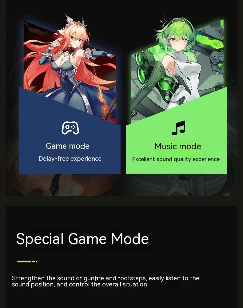 Siren Wireless Gaming Headset - Low Latency, Bluetooth 5.3 & 2.4G, FPS Optimized, Lightweight