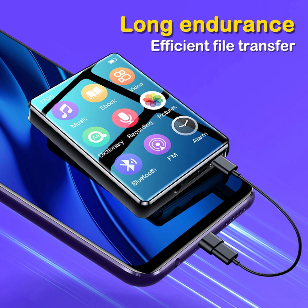 2.4 Inch Full-Screen MP3 Player - Ultra-Thin Bluetooth 5.2 Hi-Fi Music & Video Player