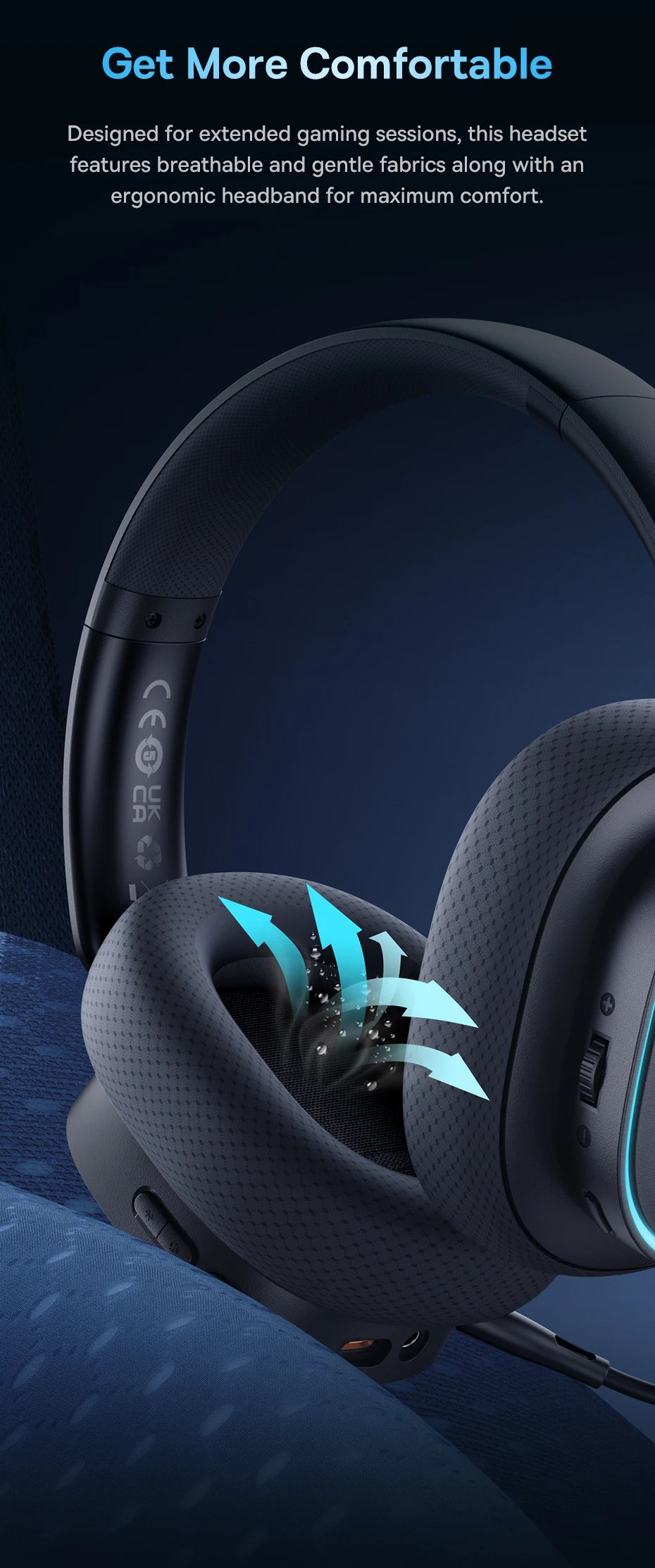 Baseus Gaming Headphones - Dual-Mode Wireless 40mm Driver, 40H Playback with ChatMix