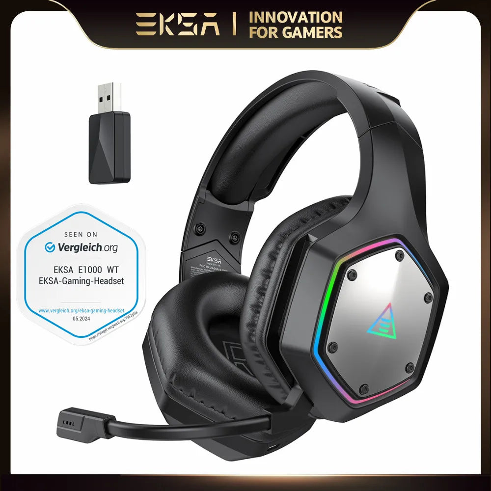 EKSA E1000 WT – Ultra-Low Latency Wireless Gaming Headset with 7.1 Surround Sound