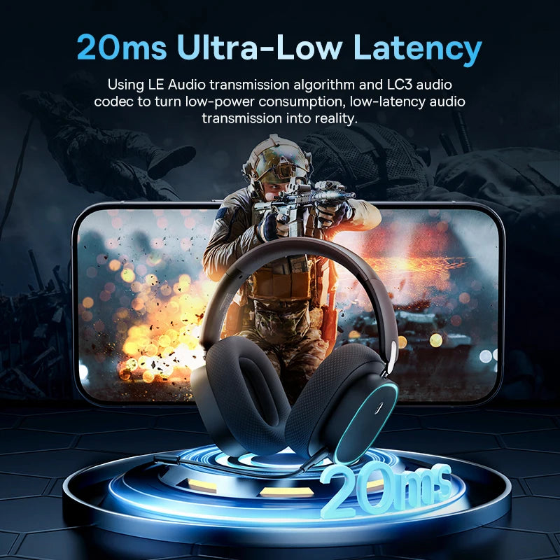 Baseus Gaming Headphones - Dual-Mode Wireless 40mm Driver, 40H Playback with ChatMix