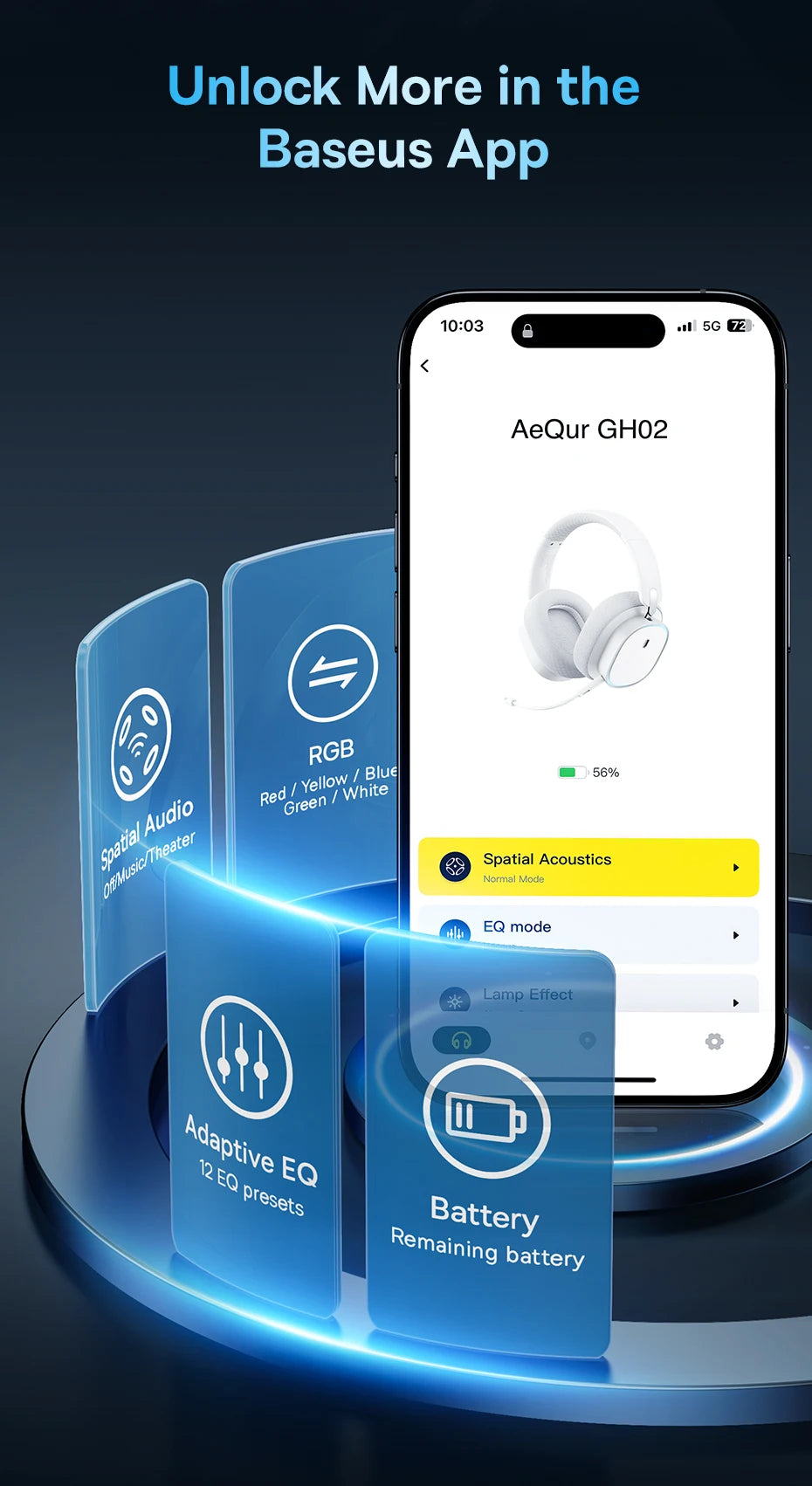 Baseus Gaming Headphones - Dual-Mode Wireless 40mm Driver, 40H Playback with ChatMix