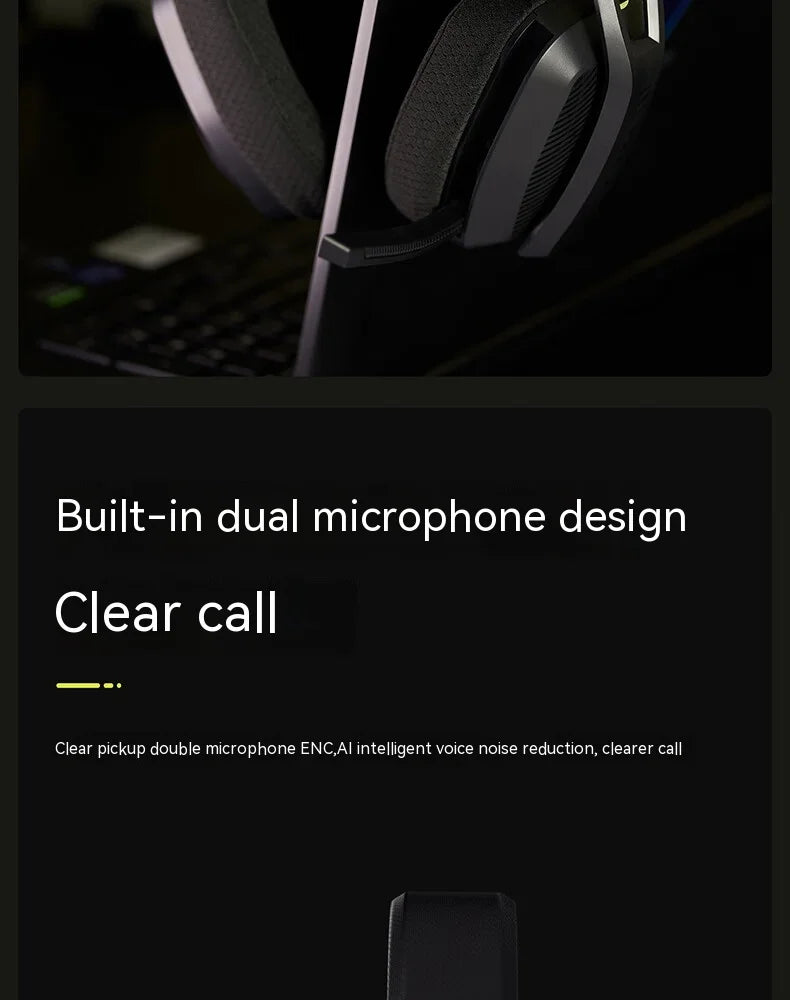 Siren Wireless Gaming Headset - Low Latency, Bluetooth 5.3 & 2.4G, FPS Optimized, Lightweight