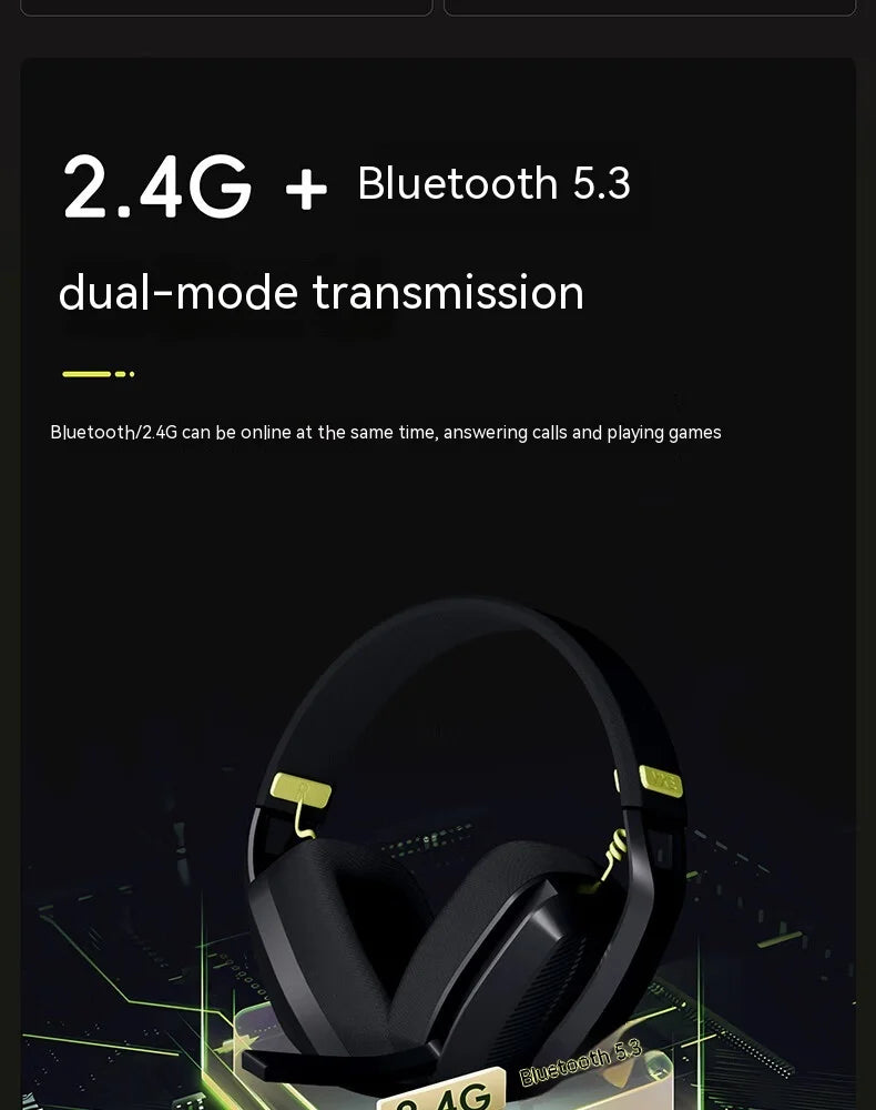 Siren Wireless Gaming Headset - Low Latency, Bluetooth 5.3 & 2.4G, FPS Optimized, Lightweight