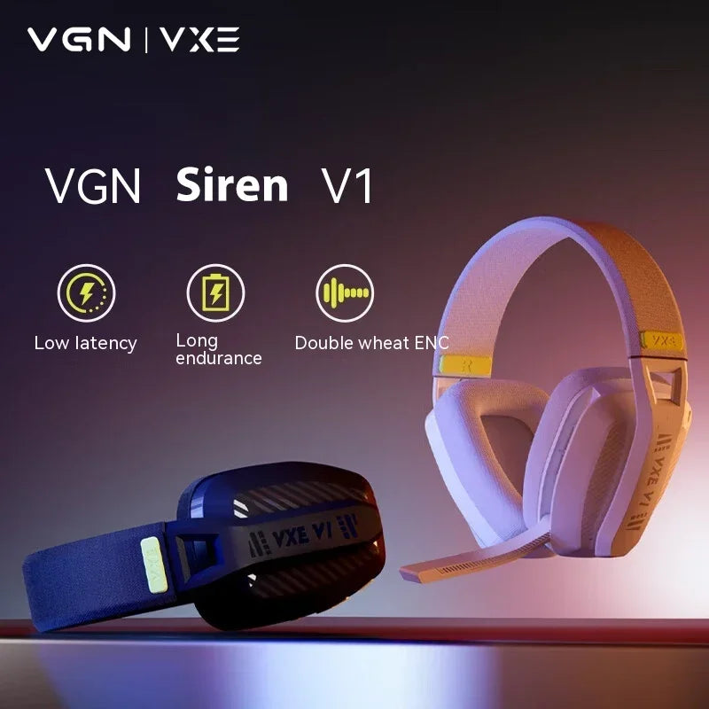 Siren Wireless Gaming Headset - Low Latency, Bluetooth 5.3 & 2.4G, FPS Optimized, Lightweight