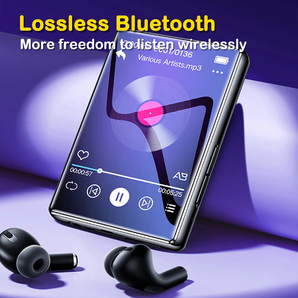 2.4 Inch Full-Screen MP3 Player - Ultra-Thin Bluetooth 5.2 Hi-Fi Music & Video Player