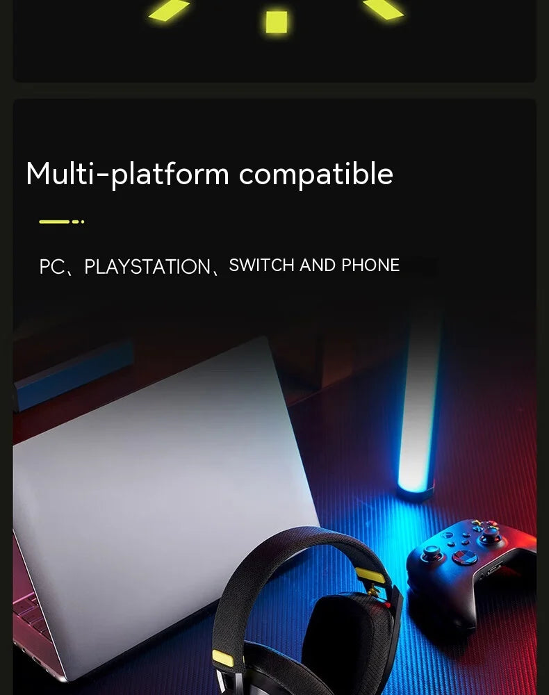 Siren Wireless Gaming Headset - Low Latency, Bluetooth 5.3 & 2.4G, FPS Optimized, Lightweight