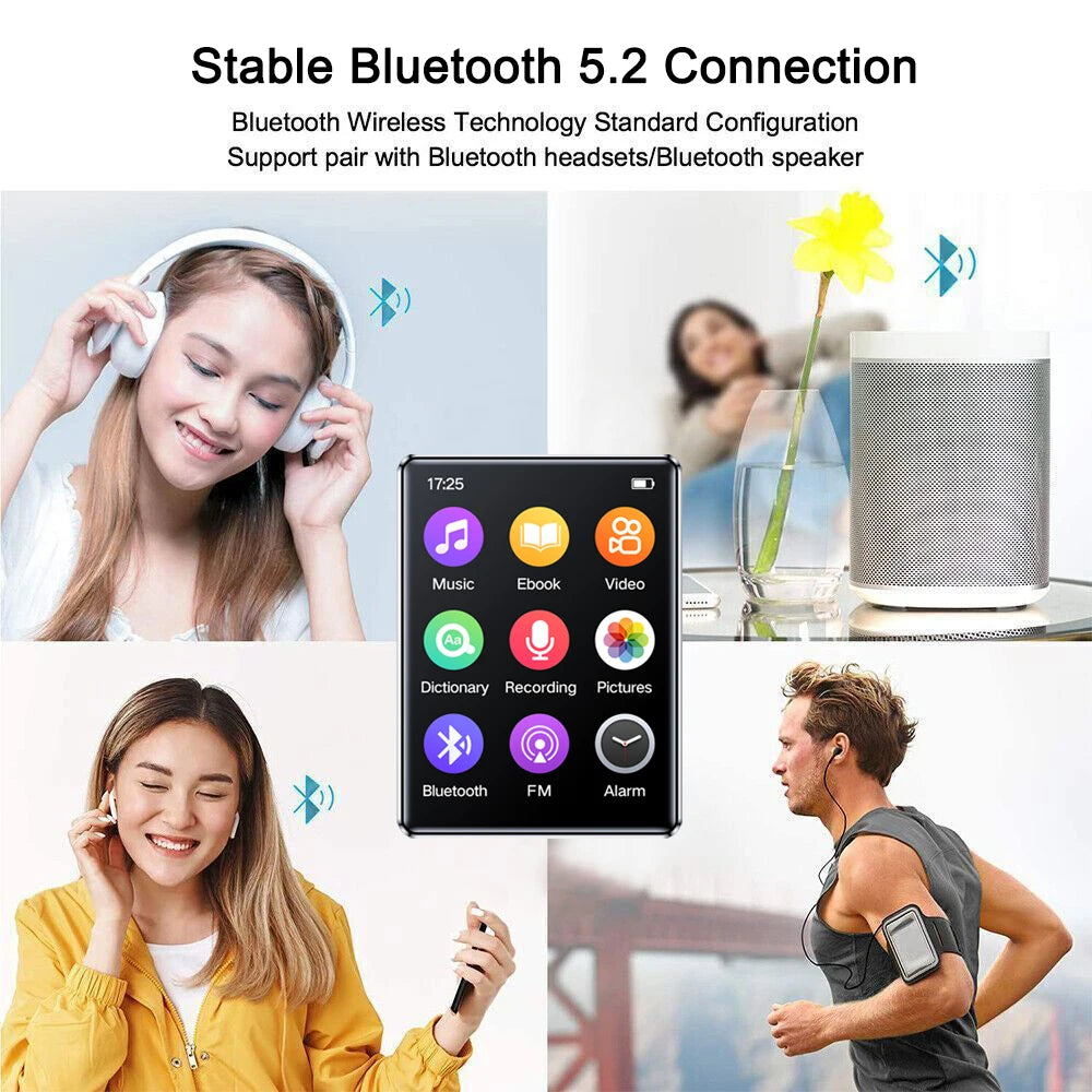 2.4 Inch Full-Screen MP3 Player - Ultra-Thin Bluetooth 5.2 Hi-Fi Music & Video Player