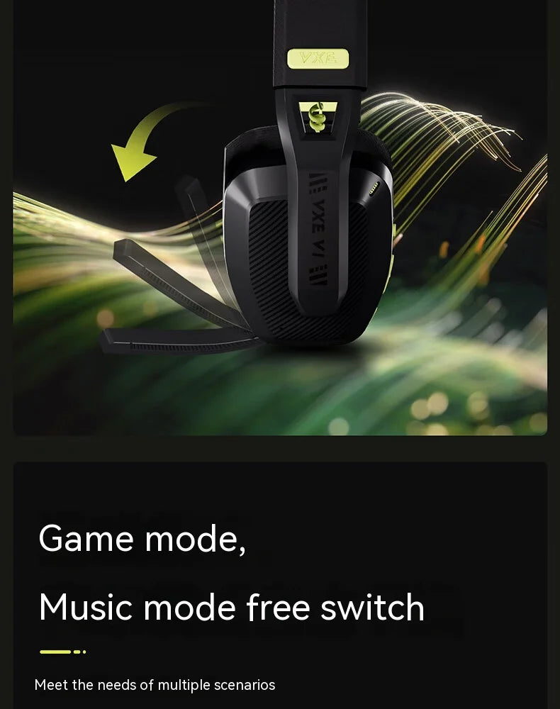 Siren Wireless Gaming Headset - Low Latency, Bluetooth 5.3 & 2.4G, FPS Optimized, Lightweight